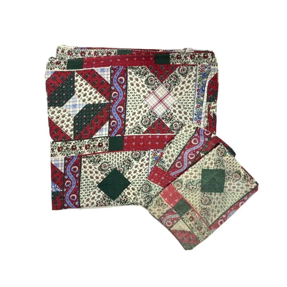Vintage Gorgeous Sheets Set King Size 3 Pc Pillowcases Flat Bandana Patchwork